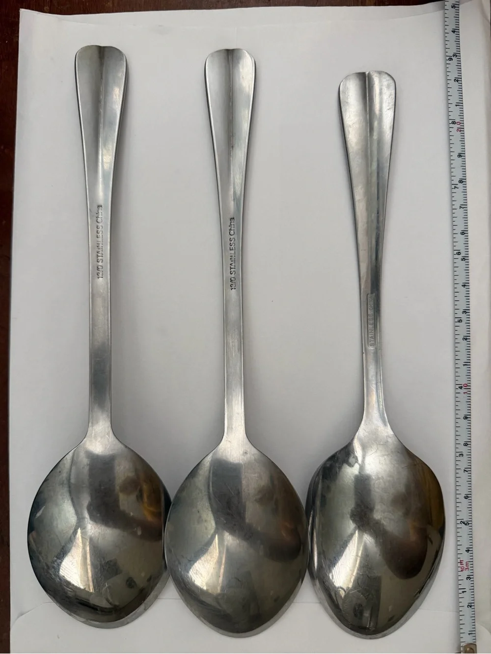 Heavy-Duty Stainless Steel Serving Spoons - Silver (Set of 3) vintage